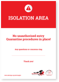 Isolation area notice
