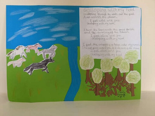 First place in the ‘Under 18s’ category goes to Emily Rysdale and her piece 'Galloping Wild and Free'