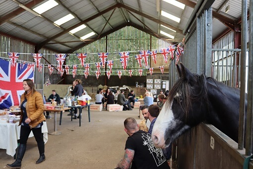 Staff and horses at Hapton, Norfolk