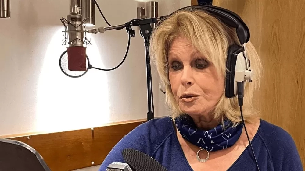 Dame Joanna Lumley recording the voiceover for the animation