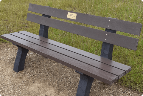 Memorial recycled bench with plaque £1,500