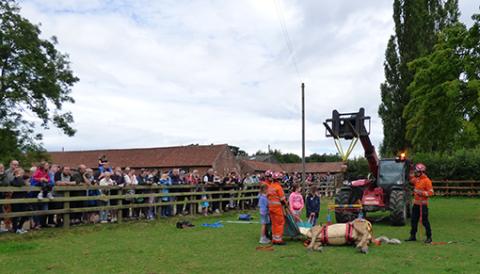 Norfolk Fire and Rescue Service providing a rescue animal demonstration