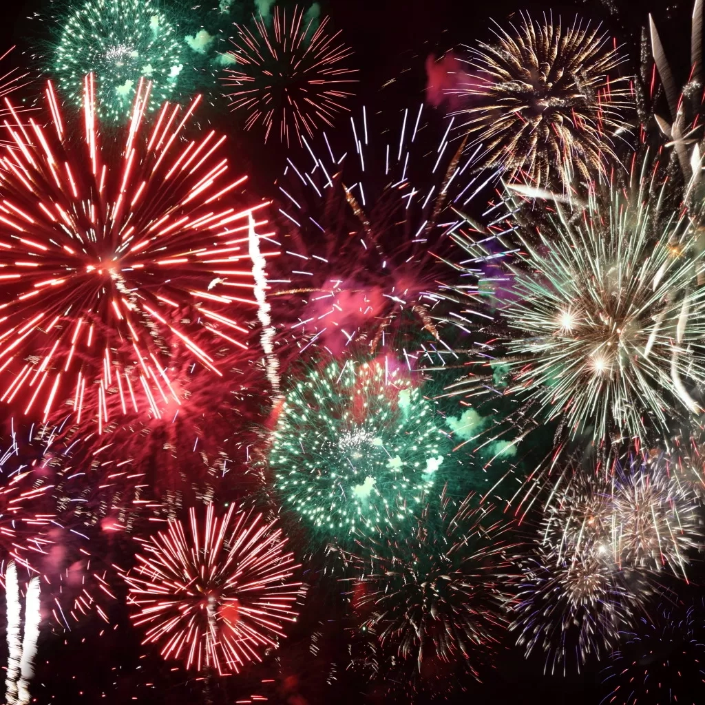 A fireworks display