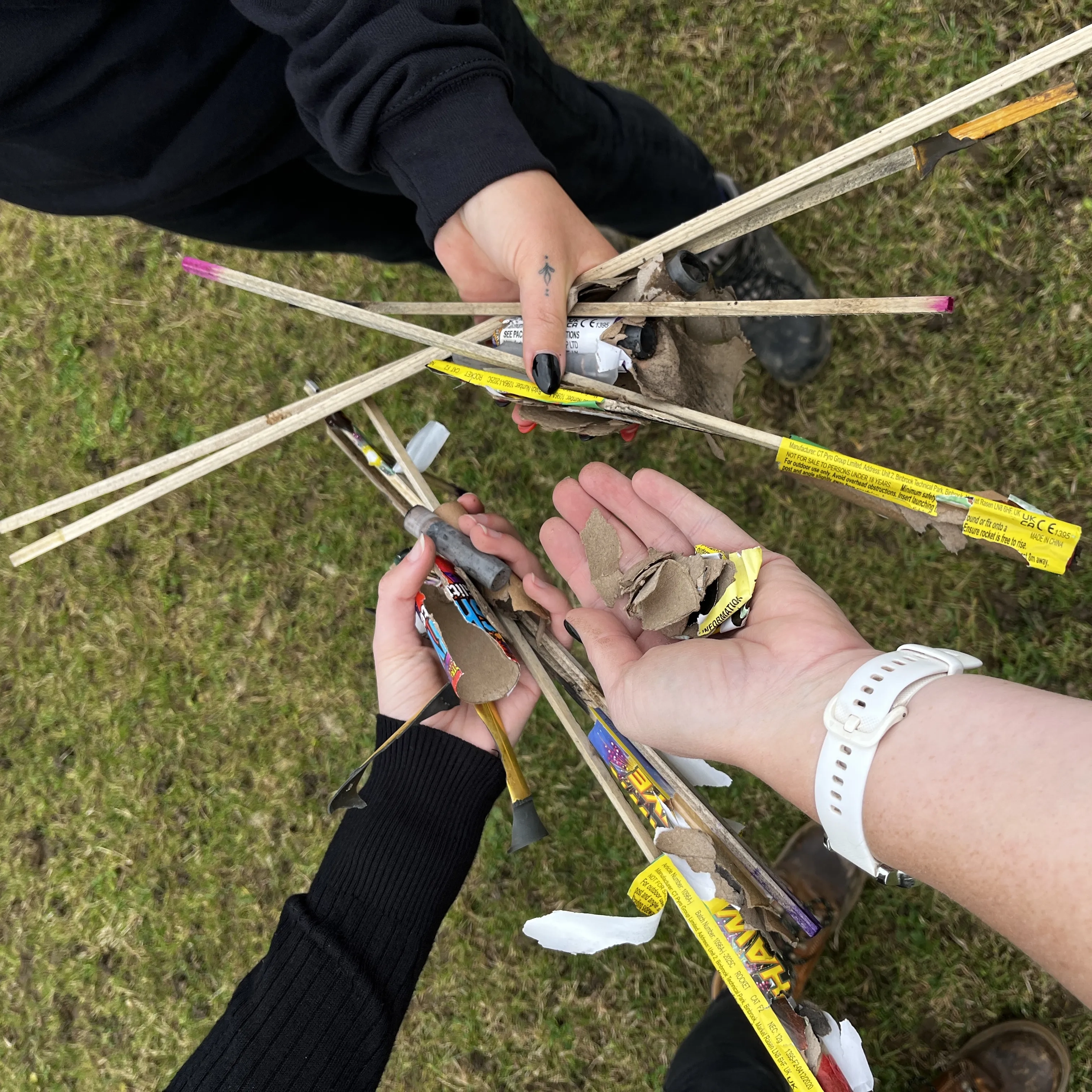 Fireworks debris collected from our sanctuary paddocks