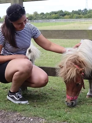 PC Mariah Hammond meets Mariah the mini Shetland she helped rescue