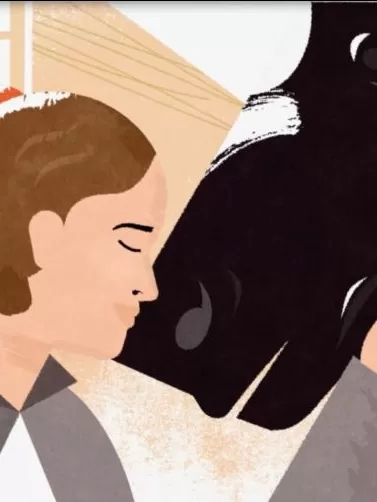 Anna Sewell cuddles a horse in a new animation about her life