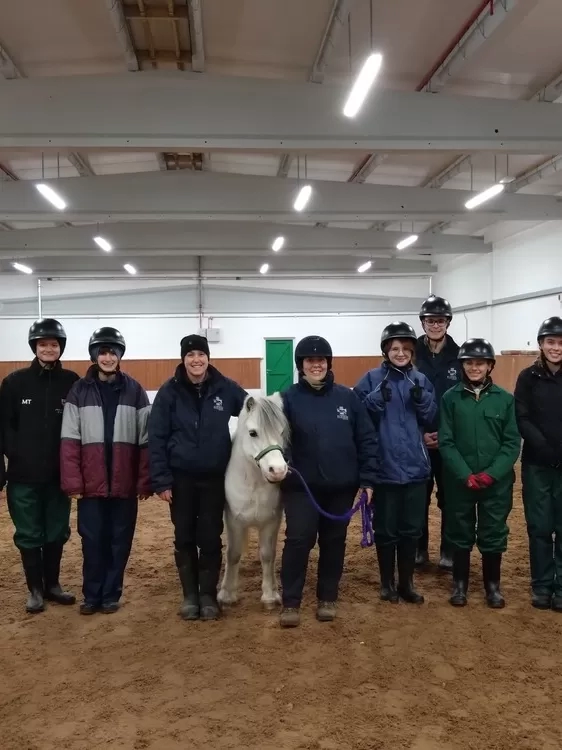 Zeus stood in line with lots of vet students 