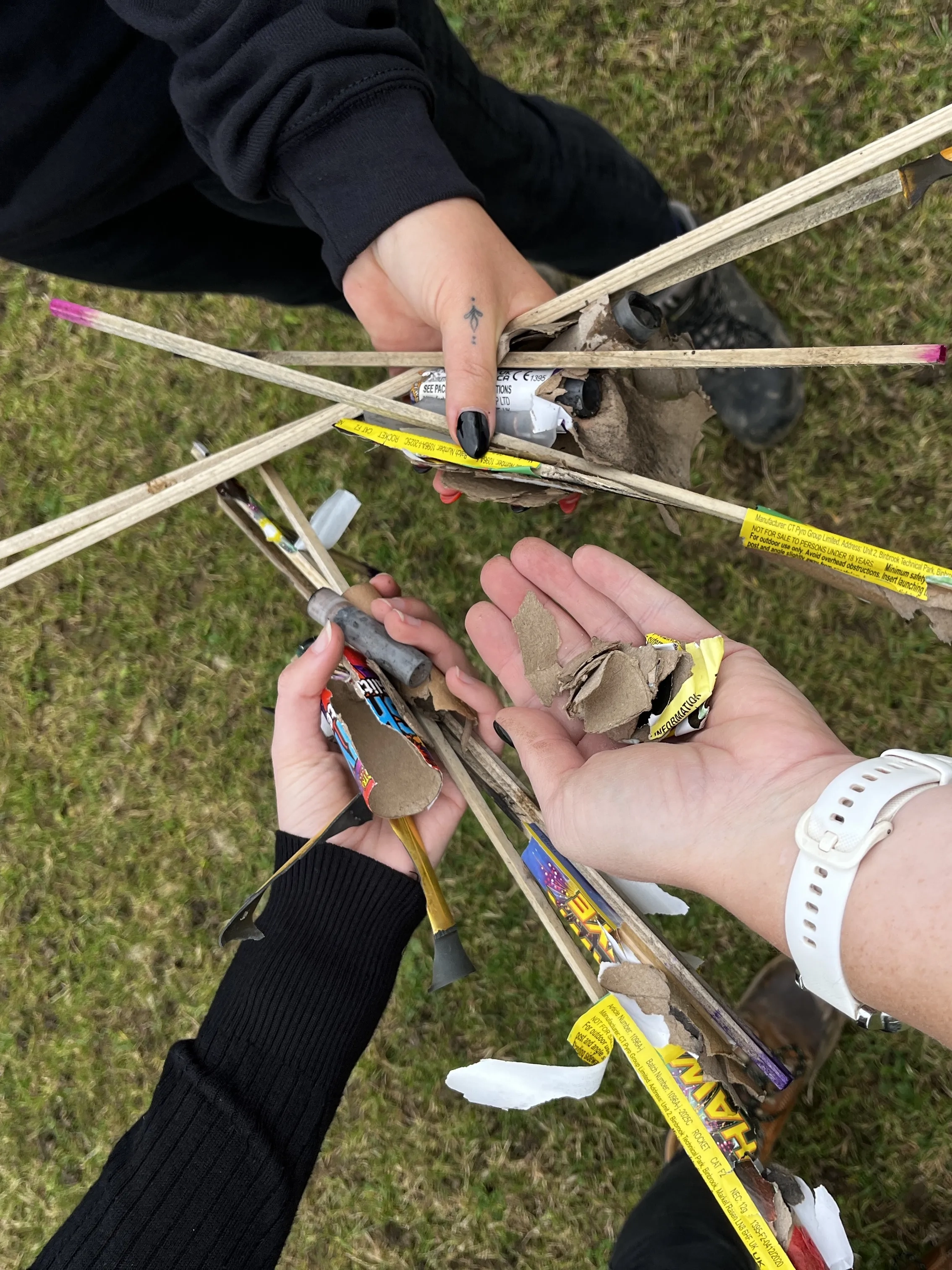 Fireworks debris collected from our sanctuary paddocks