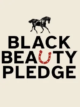 Text reads "Black Beauty Pledge" with three graphics of horses